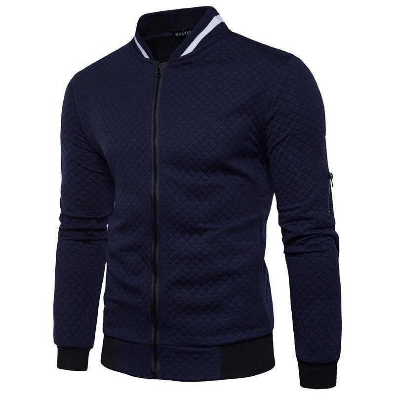 Men’s Diamond Quilted Bomber Zip Jacket