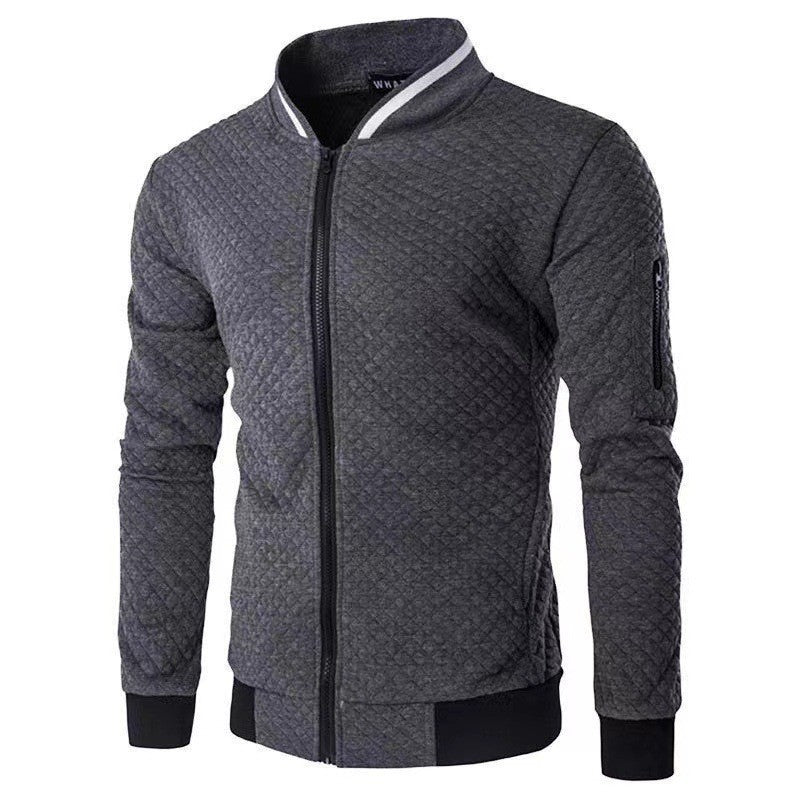 Men’s Diamond Quilted Bomber Zip Jacket