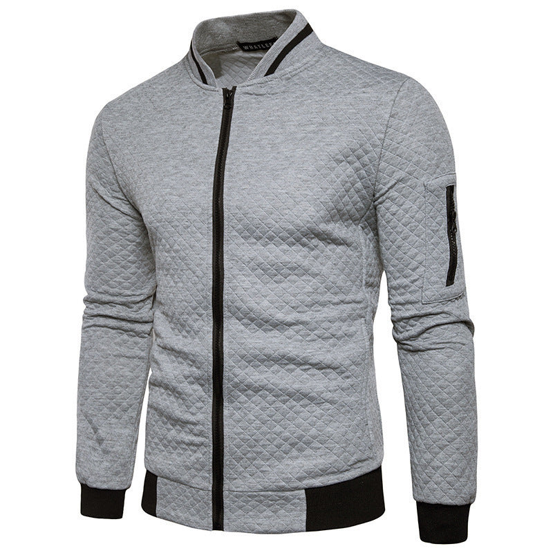Men’s Diamond Quilted Bomber Zip Jacket