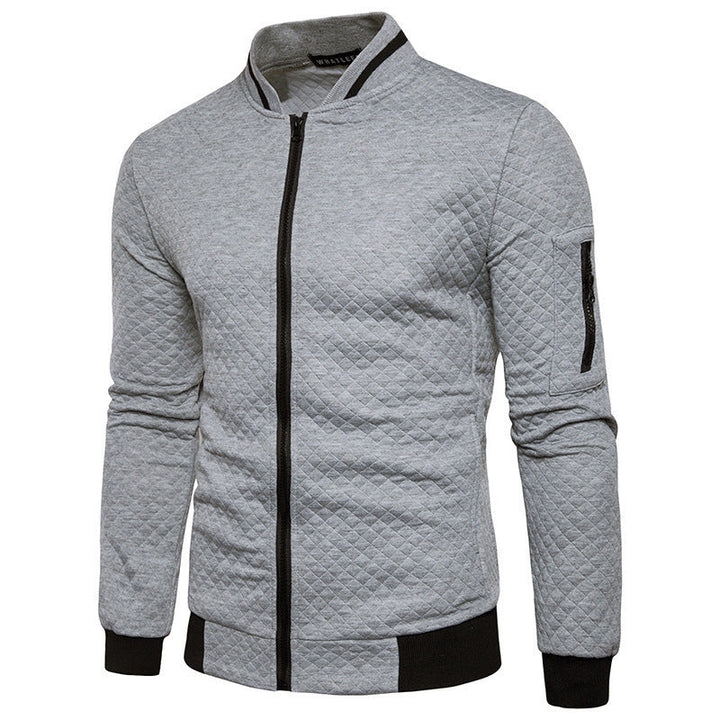 Men’s Diamond Quilted Bomber Zip Jacket