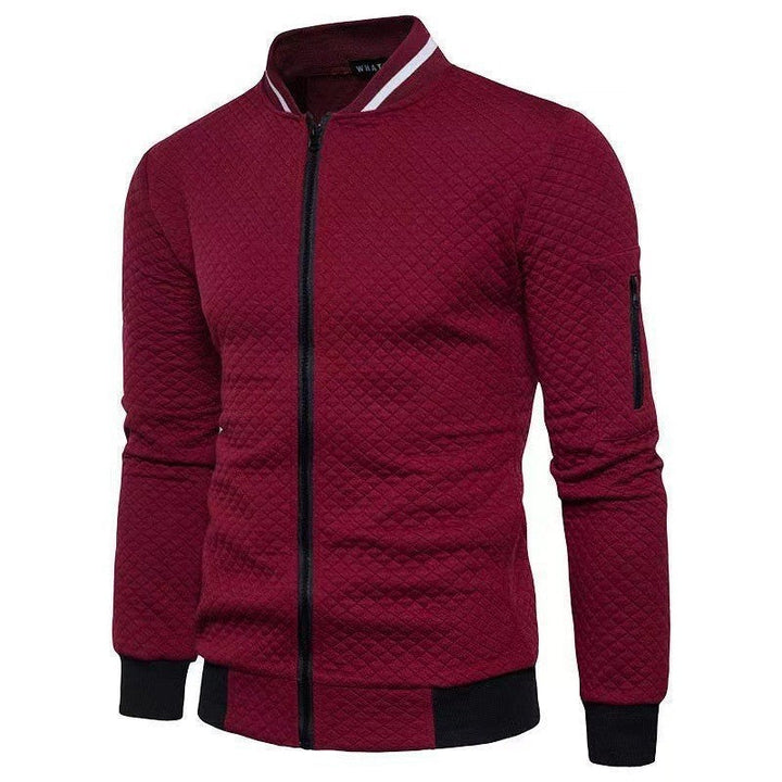 Men’s Diamond Quilted Bomber Zip Jacket