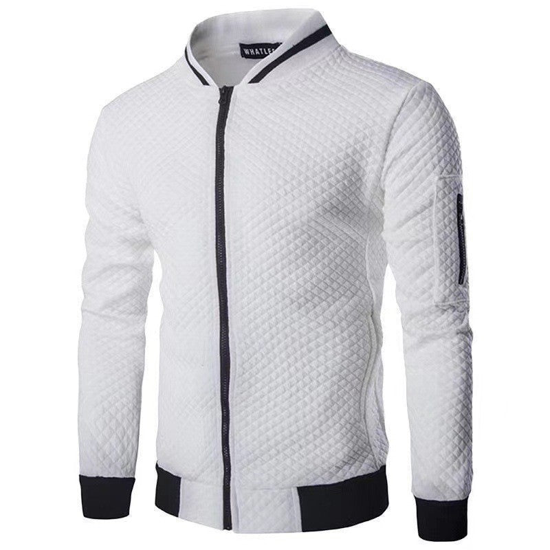 Men’s Diamond Quilted Bomber Zip Jacket