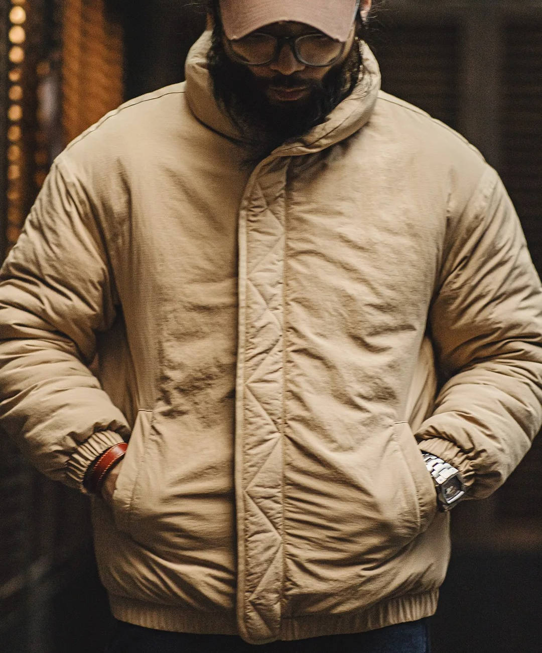 Men’s Sandstone High-Collar Classic Puffer Jacket