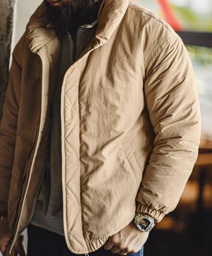 Men’s Sandstone High-Collar Classic Puffer Jacket