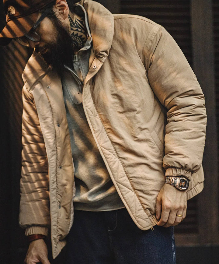 Men’s Sandstone High-Collar Classic Puffer Jacket