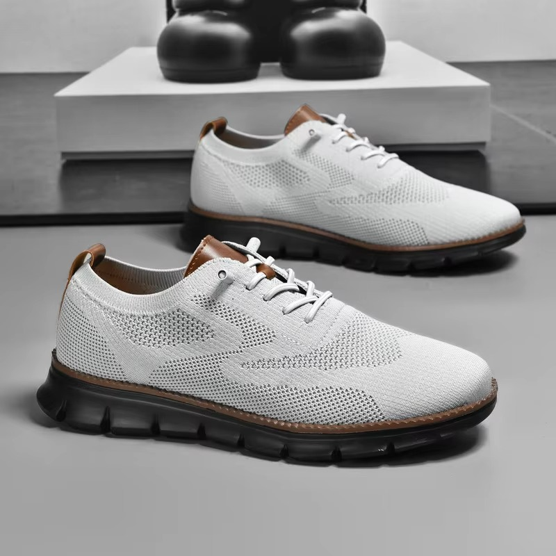 Men’s Flyknit Wingtip Cushioned Lightweight Sneakers