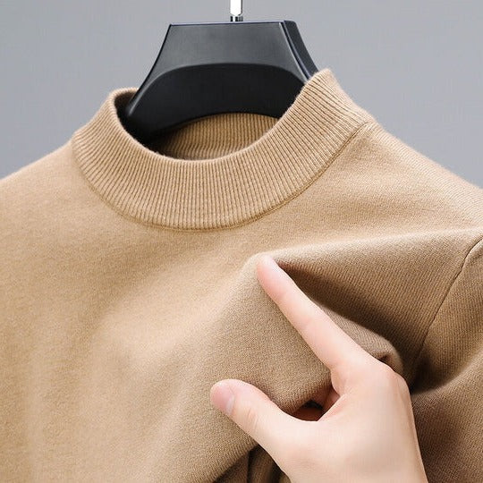 Men’s Slim Fit Pullover Jumper Mock Neck
