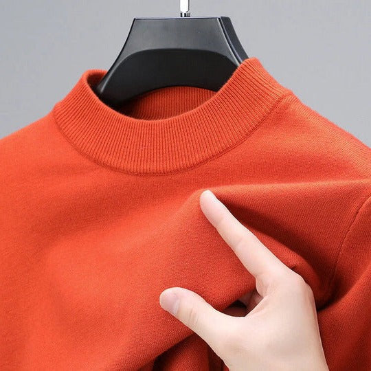 Men’s Slim Fit Pullover Jumper Mock Neck