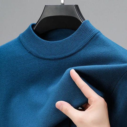 Men’s Slim Fit Pullover Jumper Mock Neck