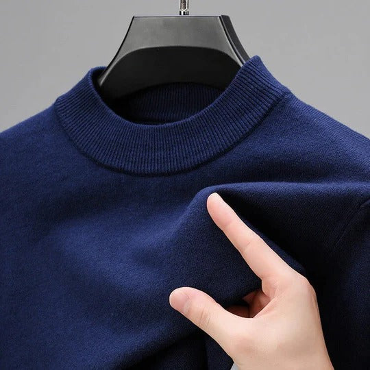 Men’s Slim Fit Pullover Jumper Mock Neck