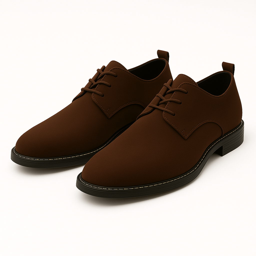Men’s Faux Leather Lace-Up Derby Dress Shoes