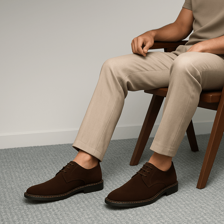 Men’s Faux Leather Lace-Up Derby Dress Shoes