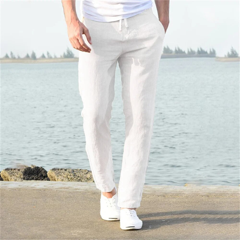 Men's Comfortable Lightweight Linen Trousers - Noah 0