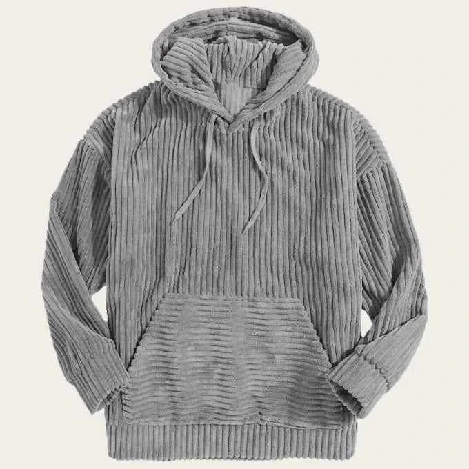 Men’s Wide-Wale Corduroy Oversized Hoodie