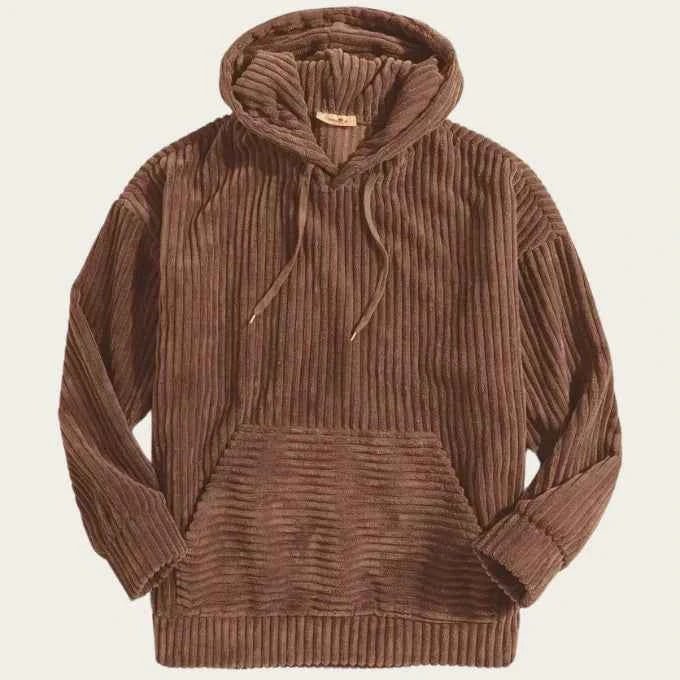 Men’s Wide-Wale Corduroy Oversized Hoodie