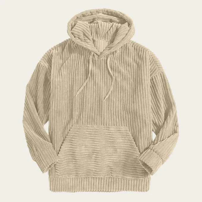 Men’s Wide-Wale Corduroy Oversized Hoodie