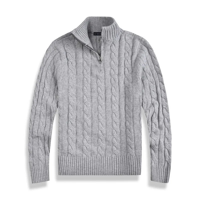 Men's Cozy Cable Knit Quarter Zip Sweater - Oliver 0