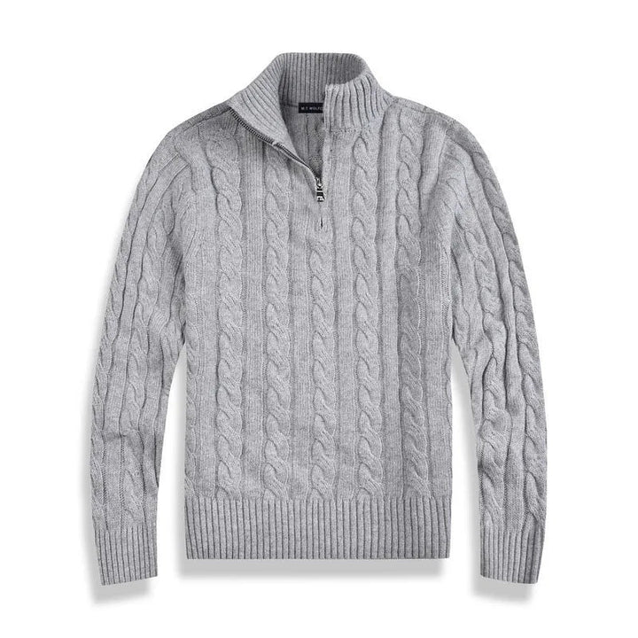 Men's Cozy Cable Knit Quarter Zip Sweater - Oliver 0