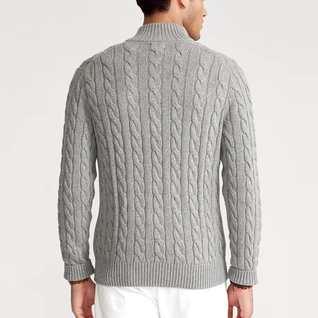 Men's Cozy Cable Knit Quarter Zip Sweater - Oliver 2