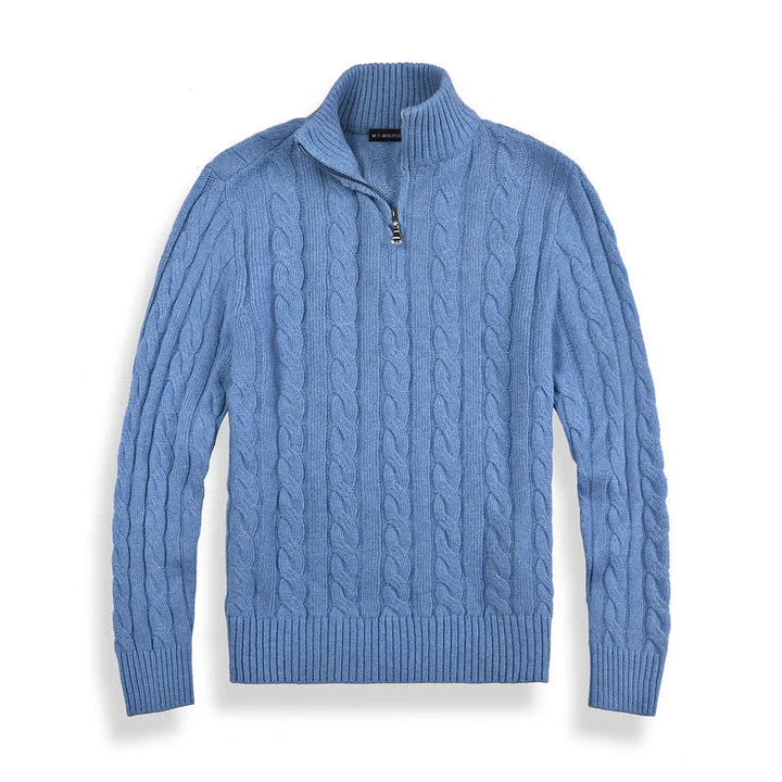 Men's Cozy Cable Knit Quarter Zip Sweater - Oliver 5