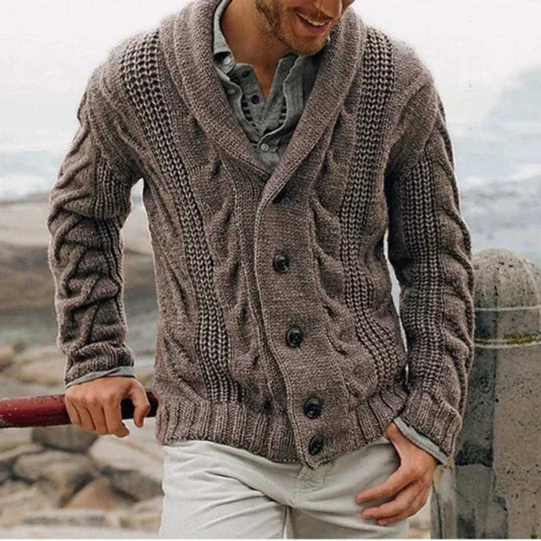 Men's Cozy Cable Knit Winter Jacket - Liam 1
