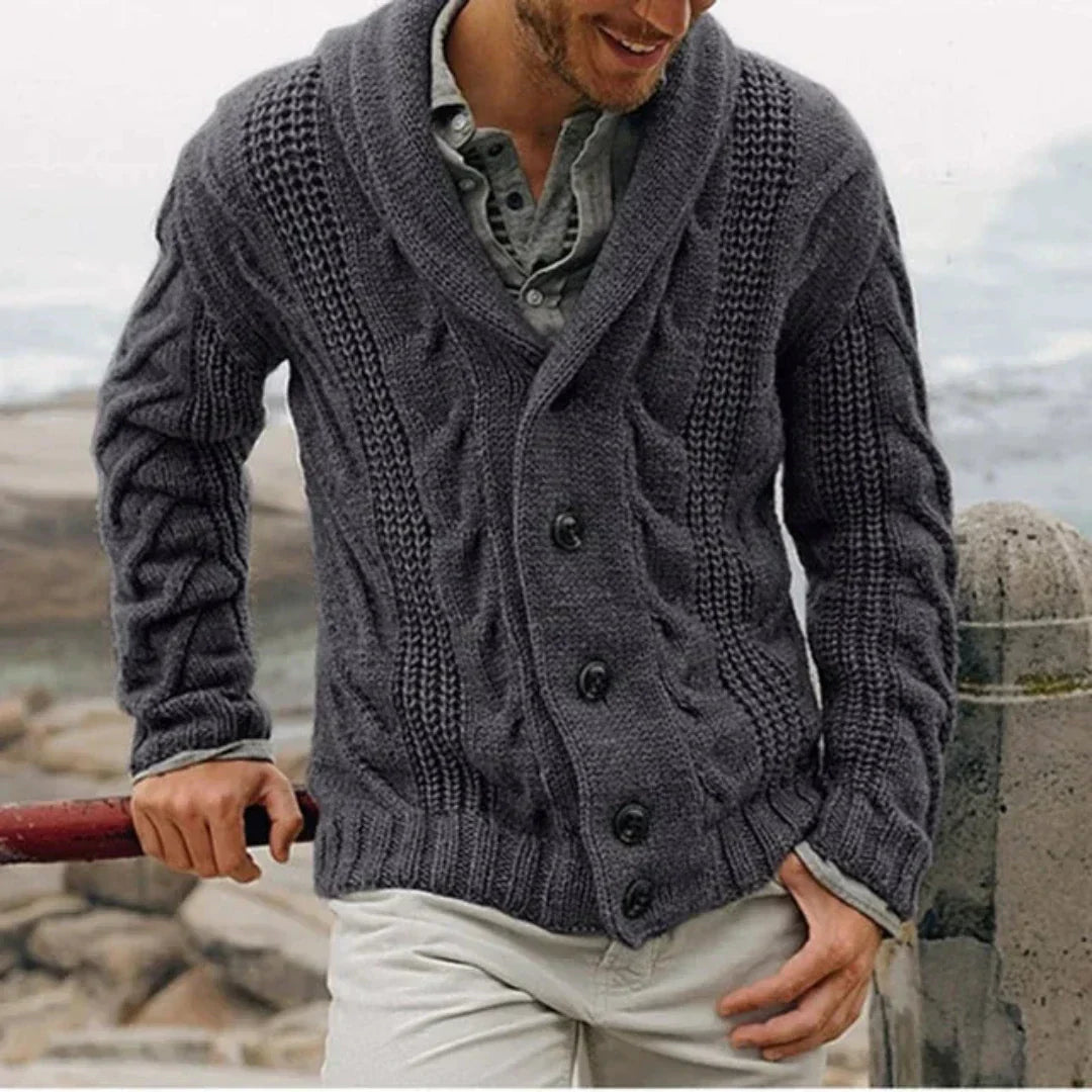 Men's Cozy Cable Knit Winter Jacket - Liam 2