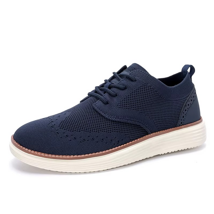 Men’s Knit Brogue Wingtip Lace-Up Casual Sneakers