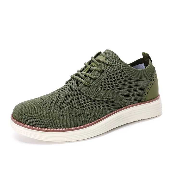 Men’s Knit Brogue Wingtip Lace-Up Casual Sneakers