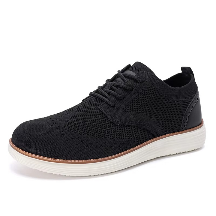 Men’s Knit Brogue Wingtip Lace-Up Casual Sneakers