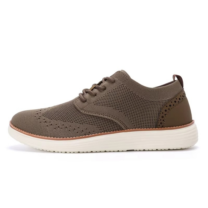 Men’s Knit Brogue Wingtip Lace-Up Casual Sneakers