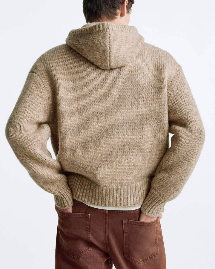 Men’s Chunky Knit Kangaroo-Pocket Hoodie