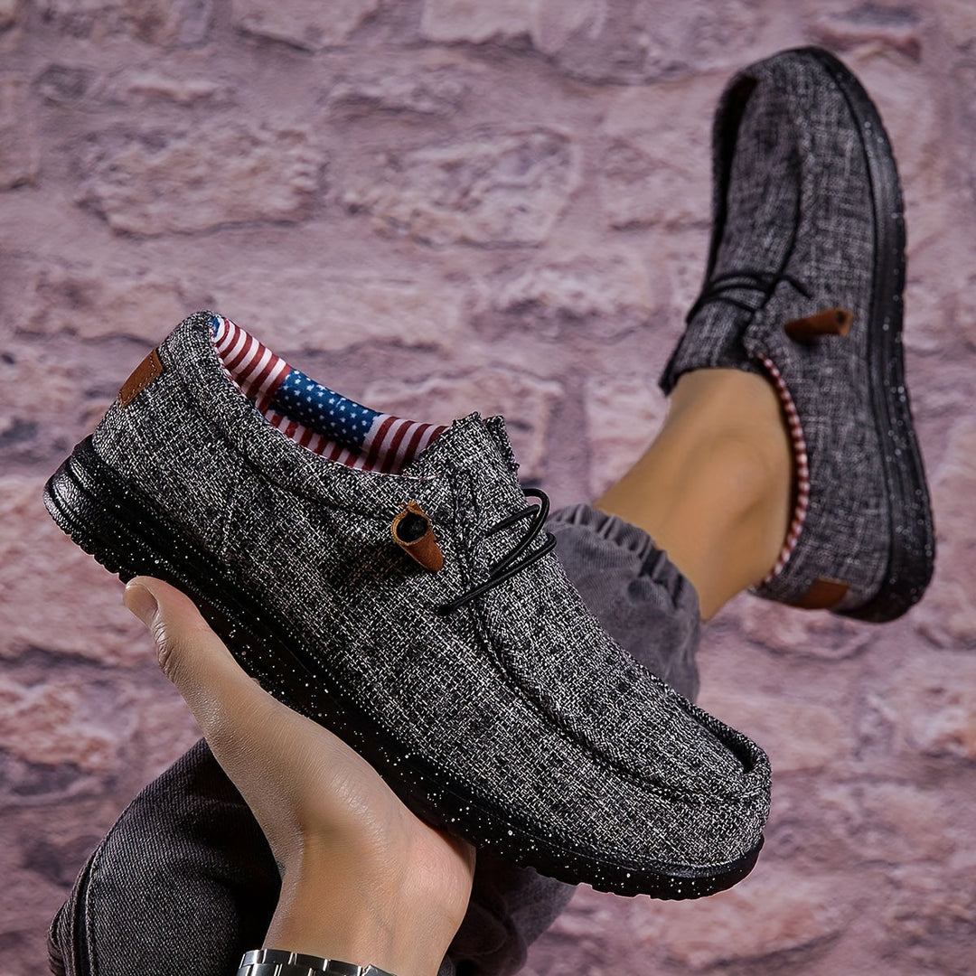 Men’s Canvas Woven Indoor Outdoor Slip-On Loafers