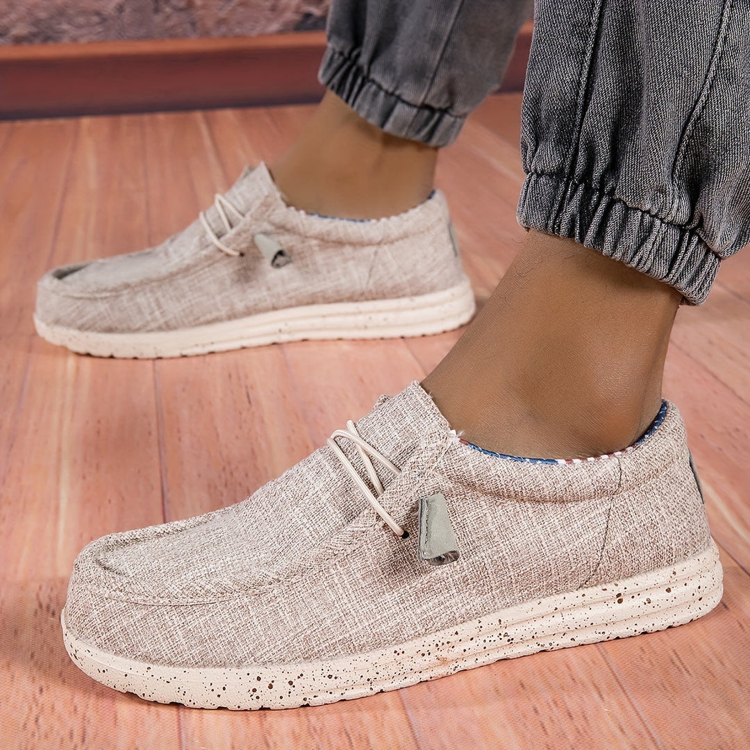 Men’s Canvas Woven Indoor Outdoor Slip-On Loafers