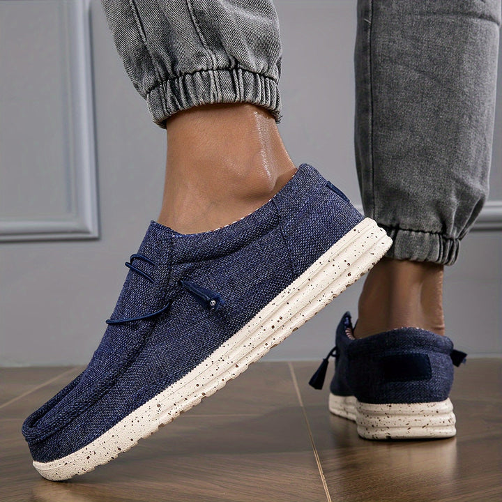 Men’s Canvas Woven Indoor Outdoor Slip-On Loafers