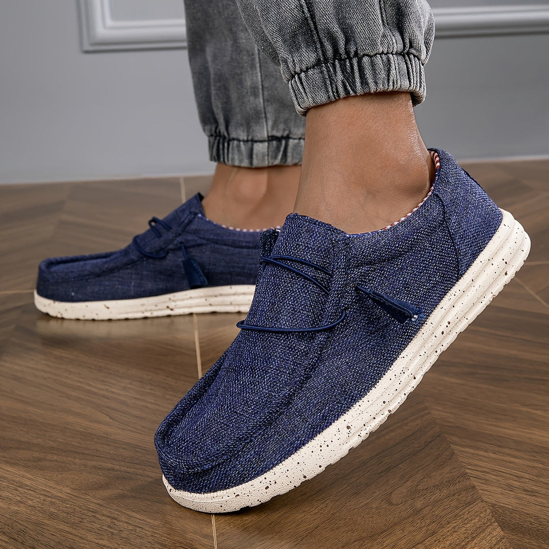 Men’s Canvas Woven Indoor Outdoor Slip-On Loafers