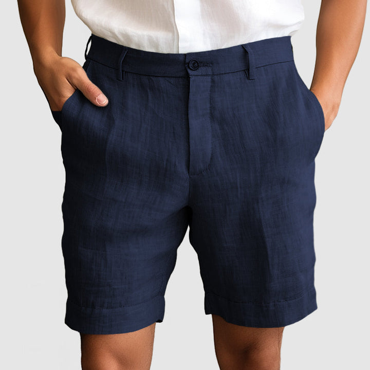Men's Relaxed Fit Cotton Linen Shorts - Noah 8