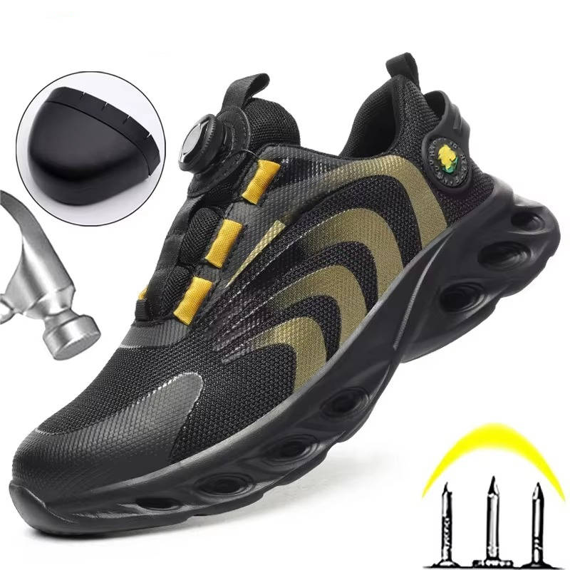 Men’s Mesh Steel-Toe Rotary-Dial Safety Sneakers