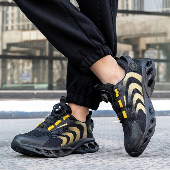 Men’s Mesh Steel-Toe Rotary-Dial Safety Sneakers