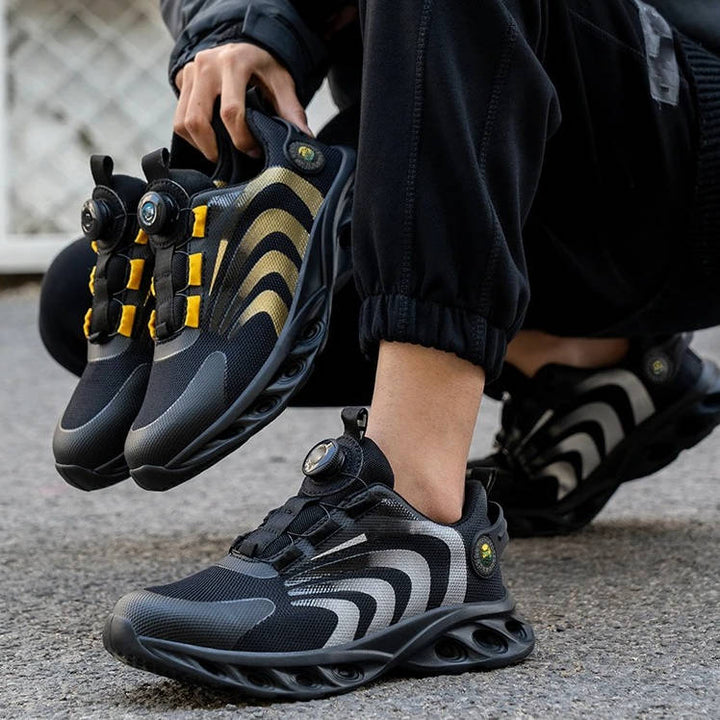 Men’s Mesh Steel-Toe Rotary-Dial Safety Sneakers
