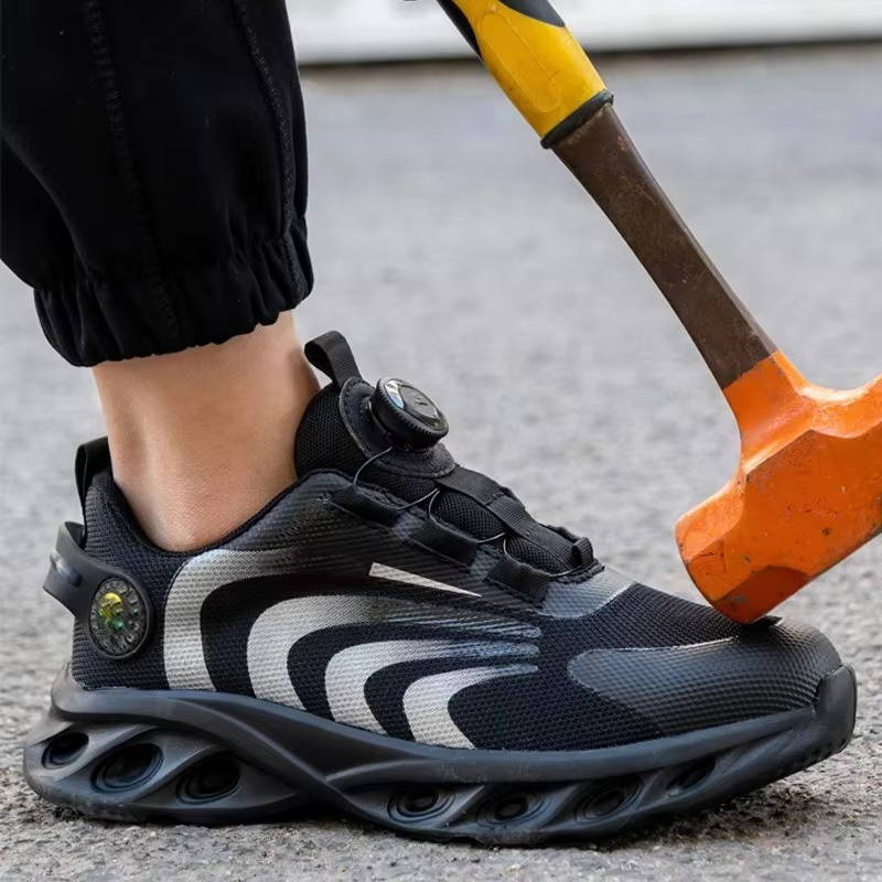 Men’s Mesh Steel-Toe Rotary-Dial Safety Sneakers