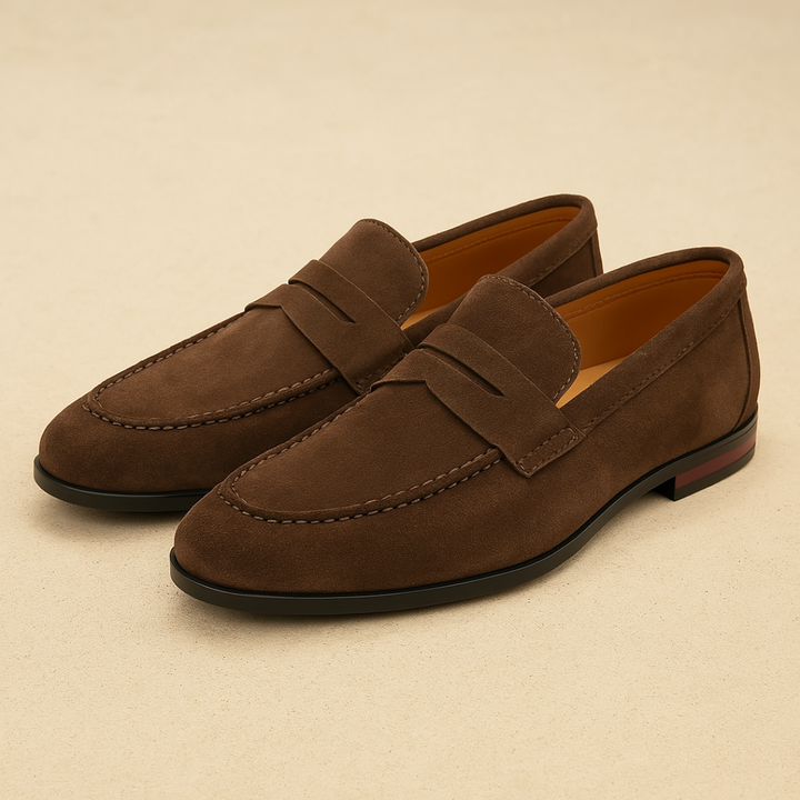 Men’s Faux Suede Penny Loafer Dress Shoes