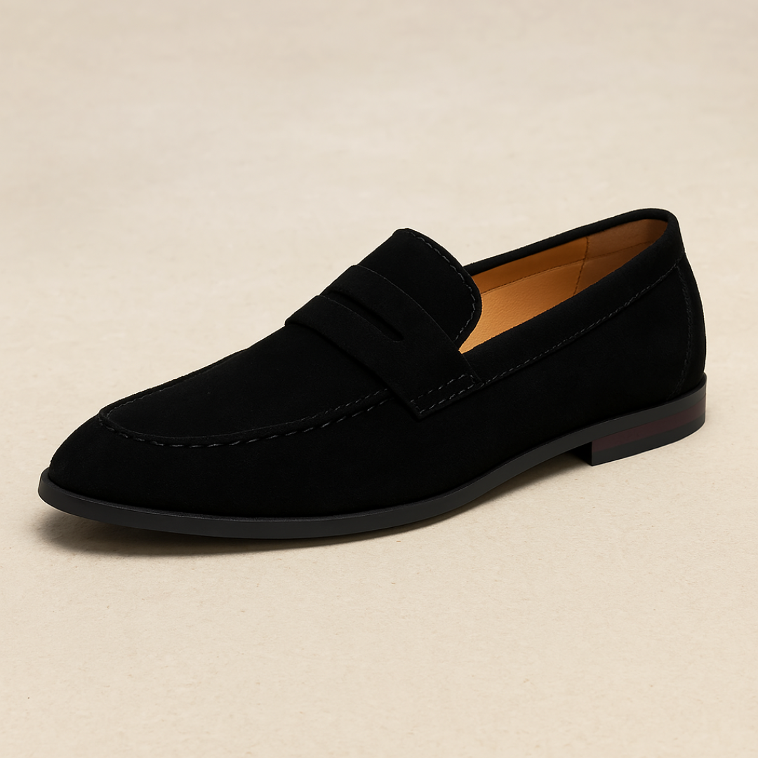 Men’s Faux Suede Penny Loafer Dress Shoes