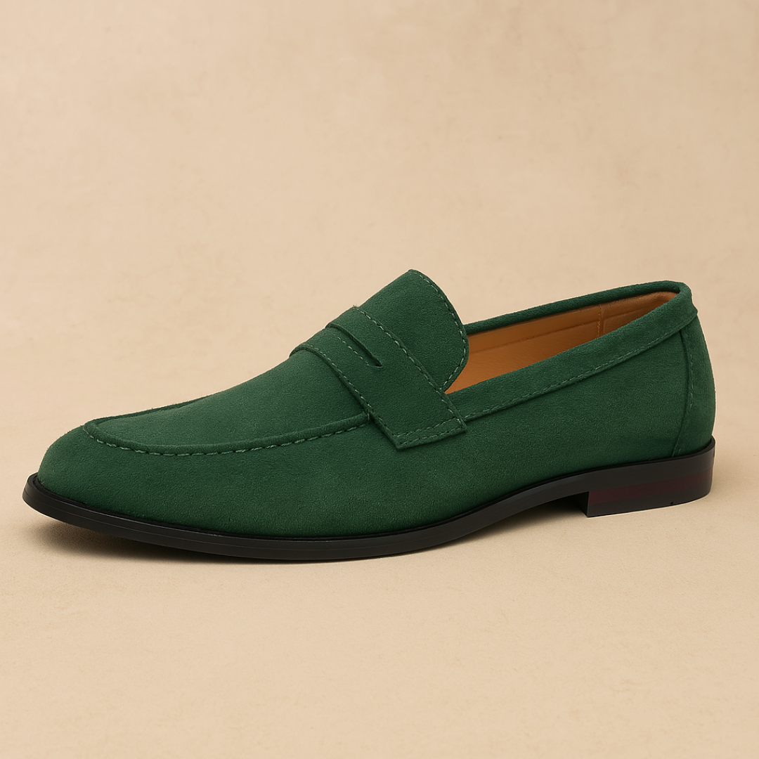 Men’s Faux Suede Penny Loafer Dress Shoes