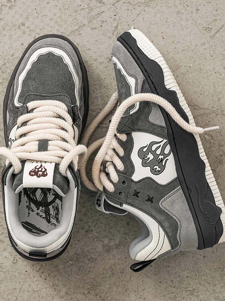 Men’s Retro Skate Chunky Sole Graphic Sneakers