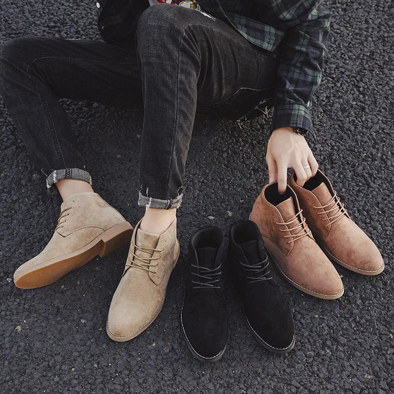 Men’s Faux Suede Lace-Up Chukka Boots