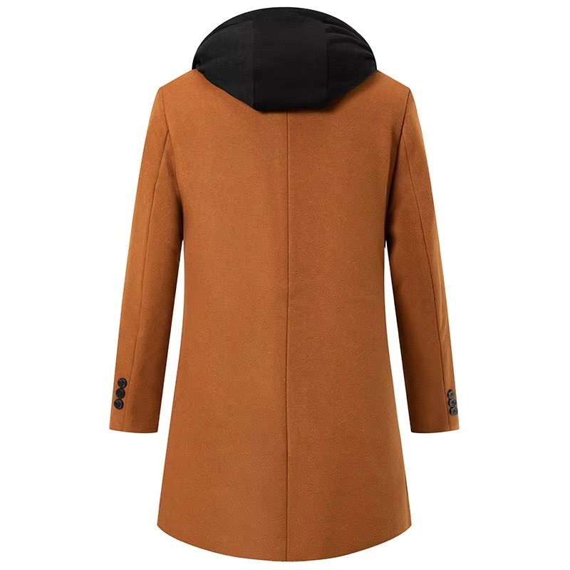 Men’s Hooded Wool-Blend Quilted Longline Overcoat
