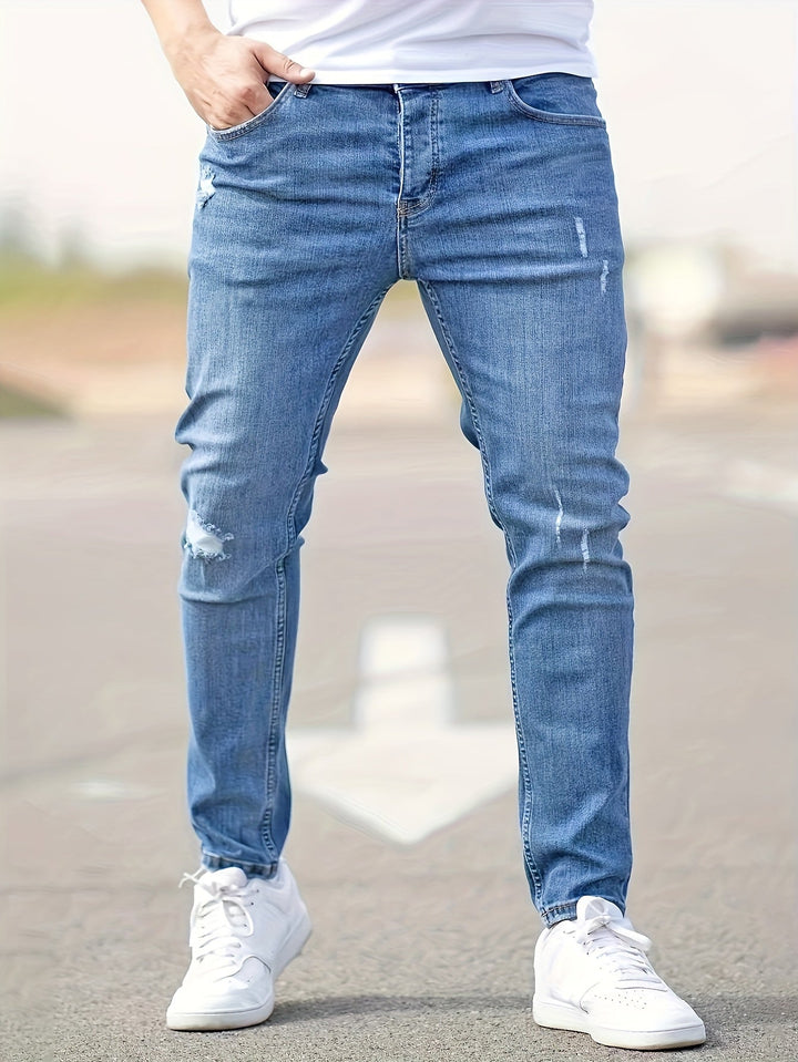 Men’s Slim Fit Distressed Stretch Jeans