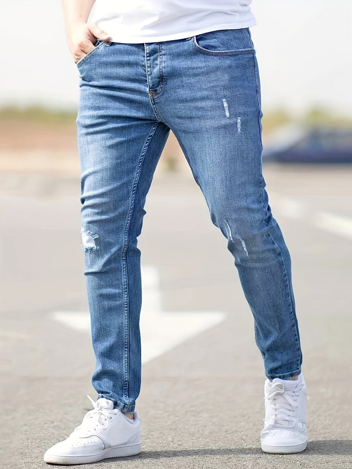 Men’s Slim Fit Distressed Stretch Jeans