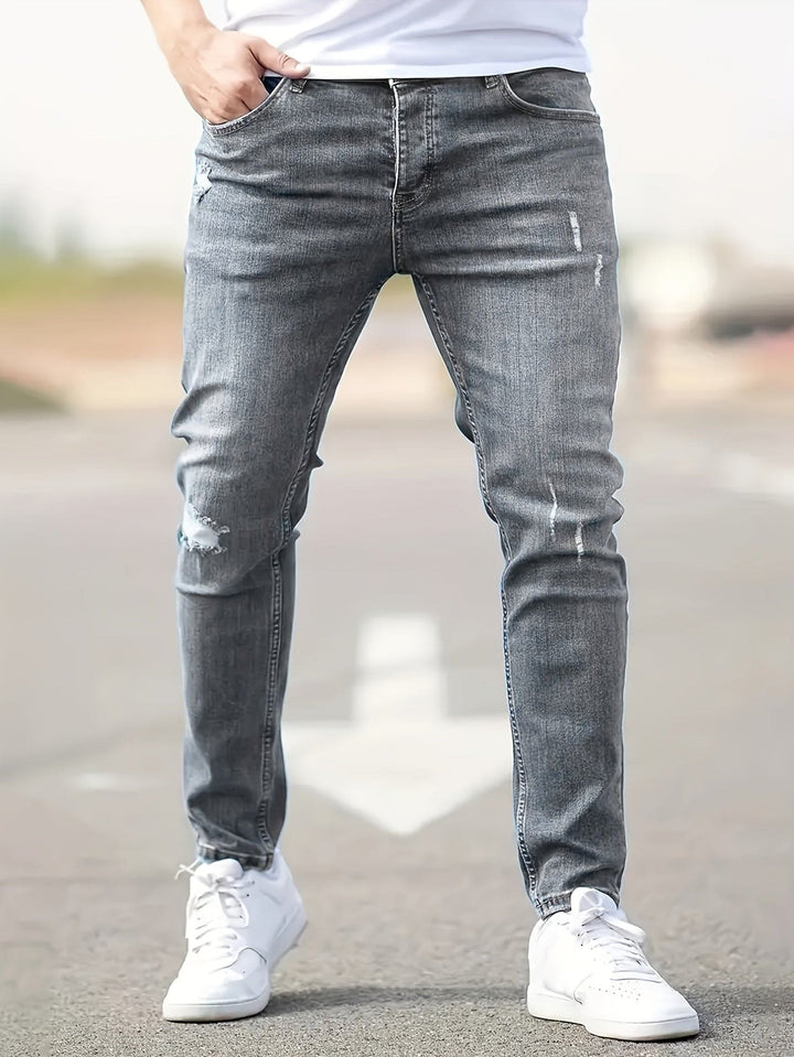 Men’s Slim Fit Distressed Stretch Jeans
