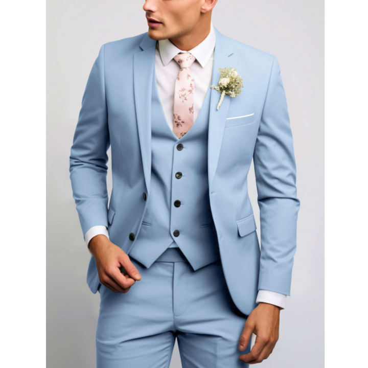 Men’s Slim Fit 3 Piece Formal Wedding Suit Set
